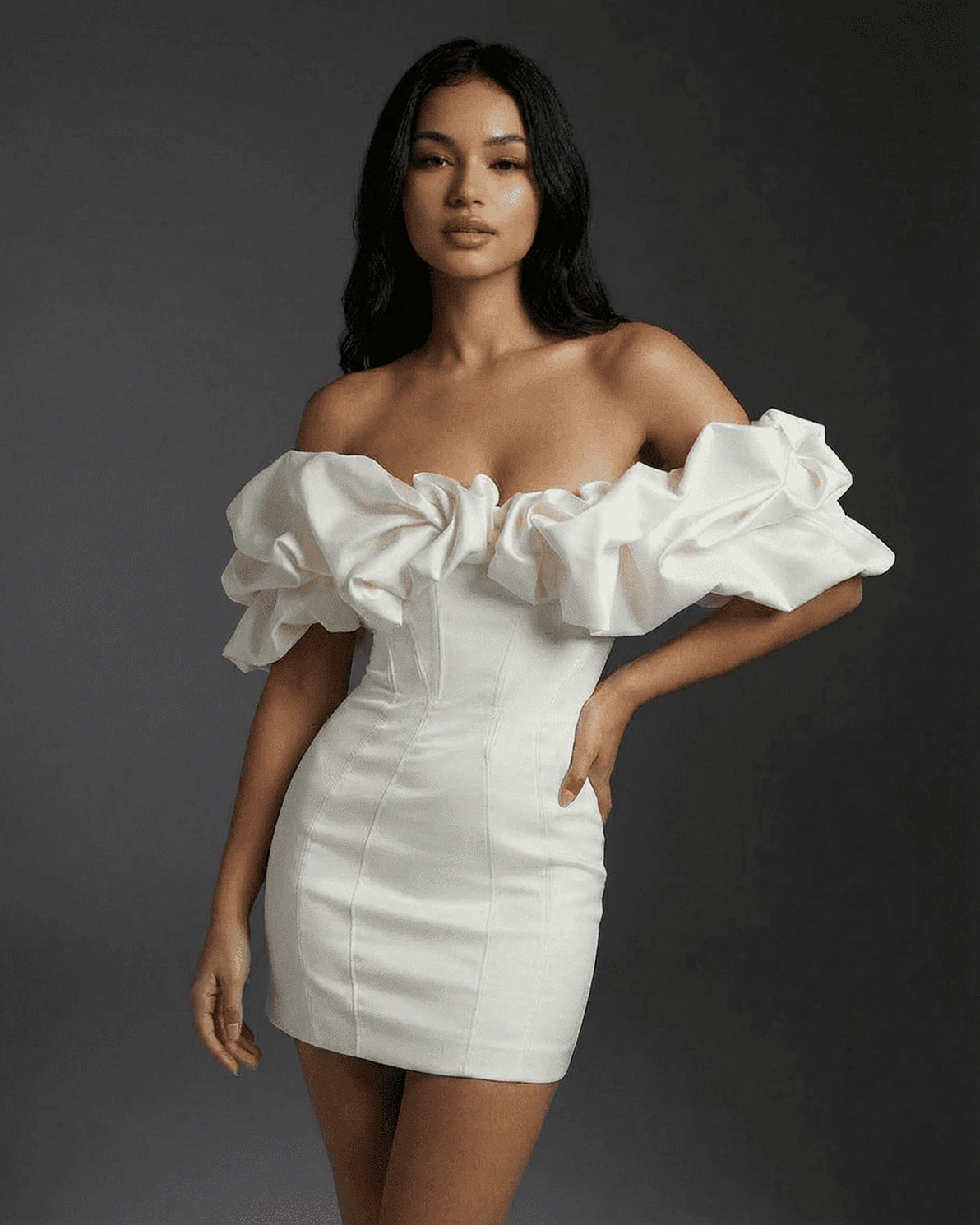 Xiomara Mini Dress – Red Round Neck mini dress, back view by Slimona