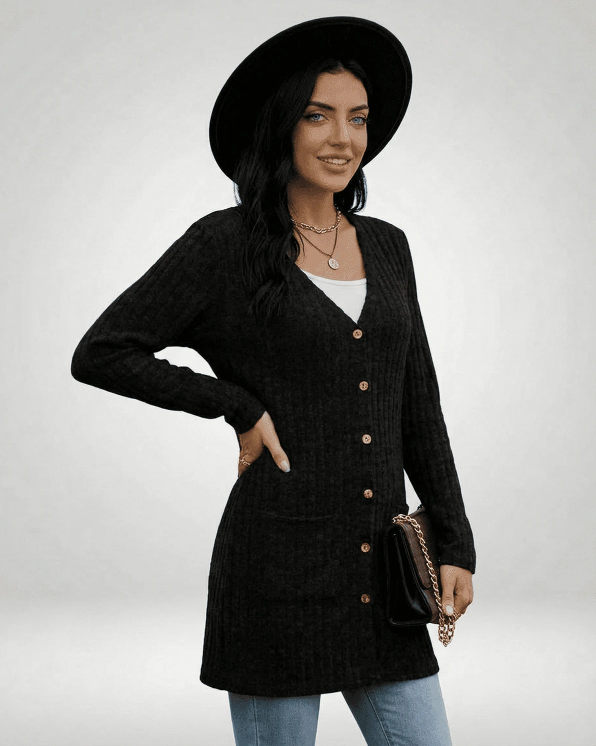 Nyx Cardigan – Red Cotton cardigan, styled look by Slimona