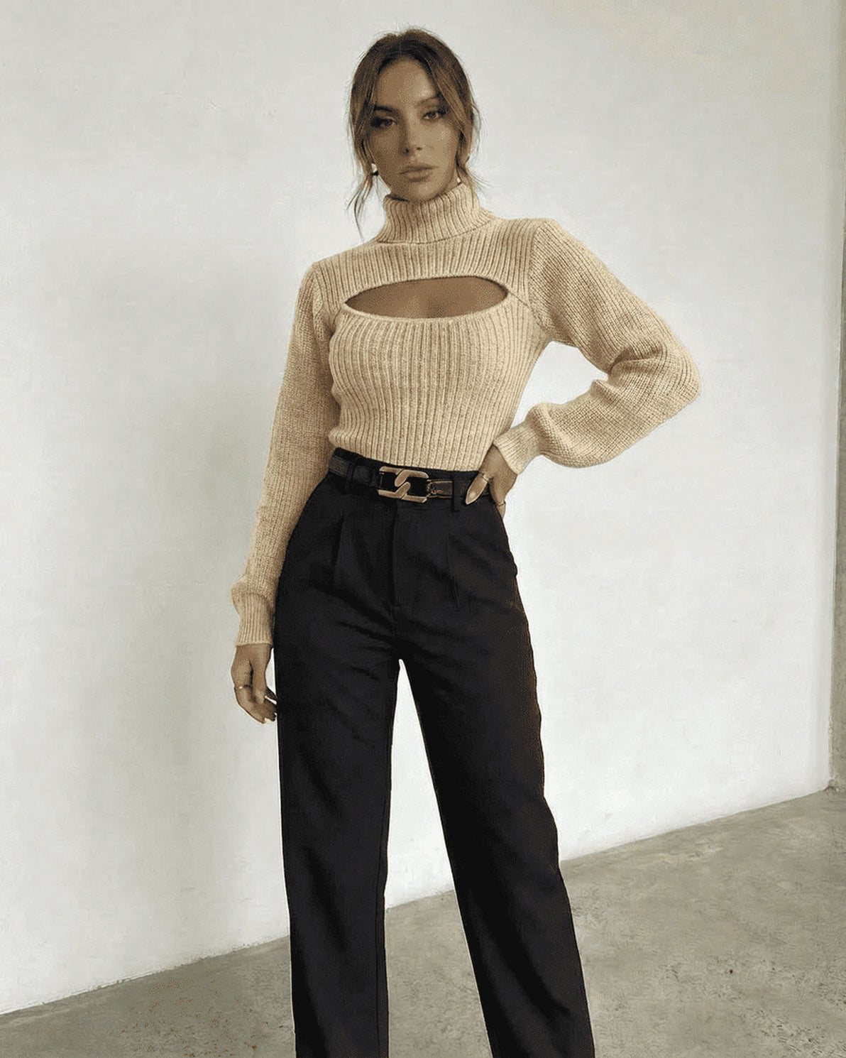 Ivory Sweater – Ivory Cotton sweater, styled look by Slimona