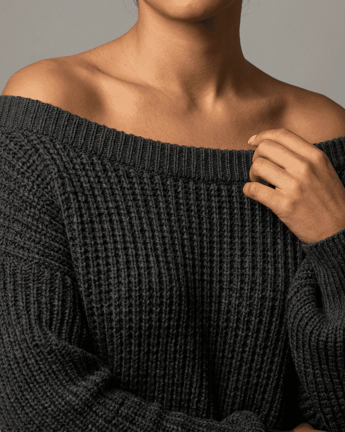 Ember Mini Dress – Red Ribbed Round Neck mini dress, close-up detail by Slimona