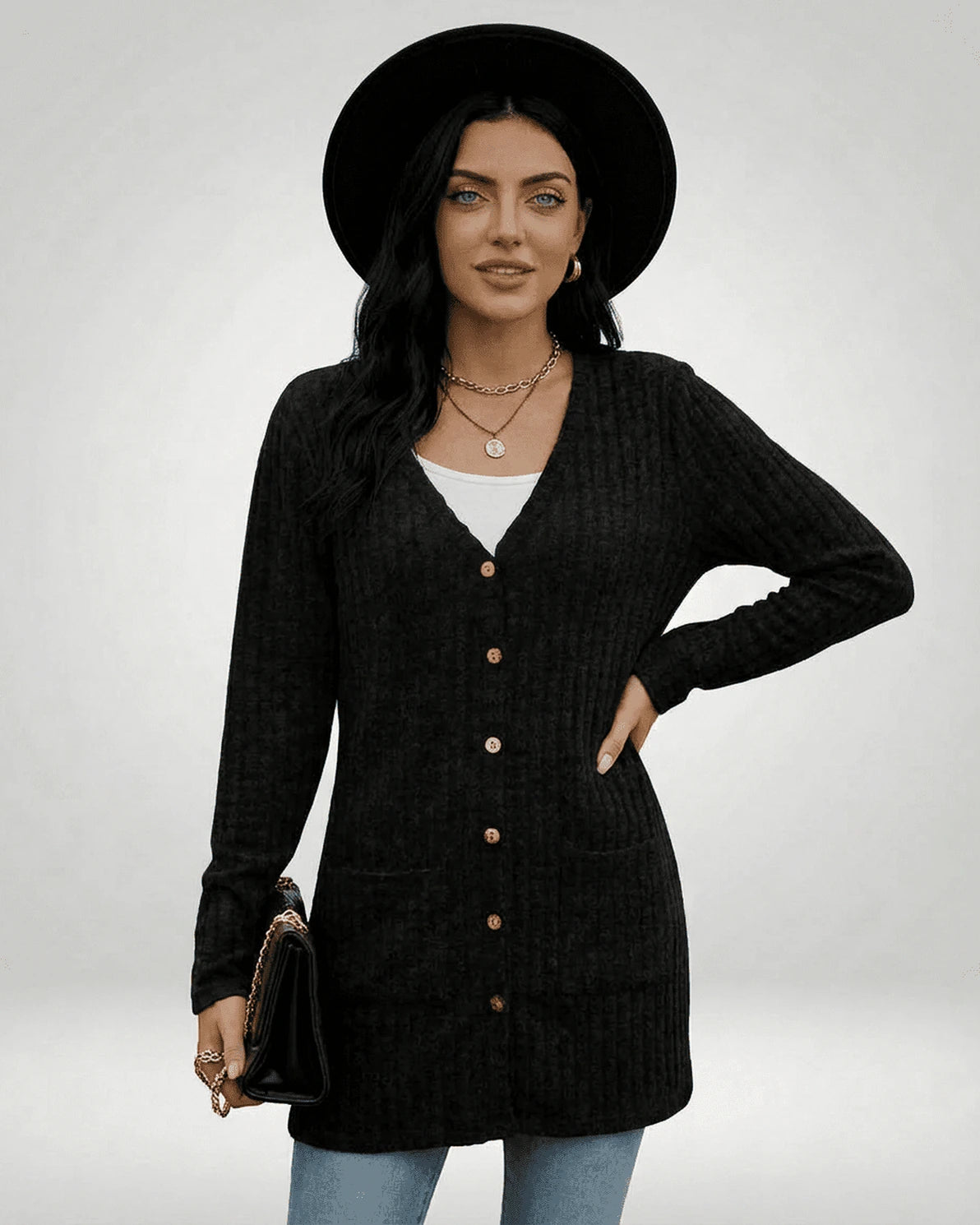 Nyx Cardigan – Red Cotton cardigan, alternate angle by Slimona