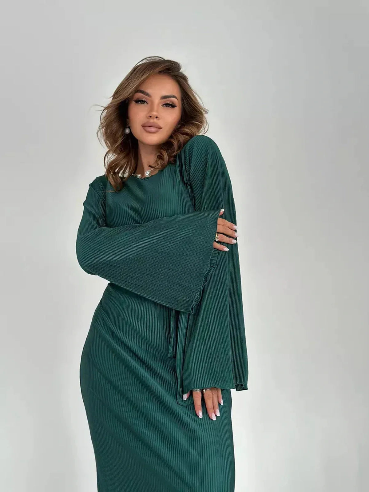 Verdant Grace Midi Dress