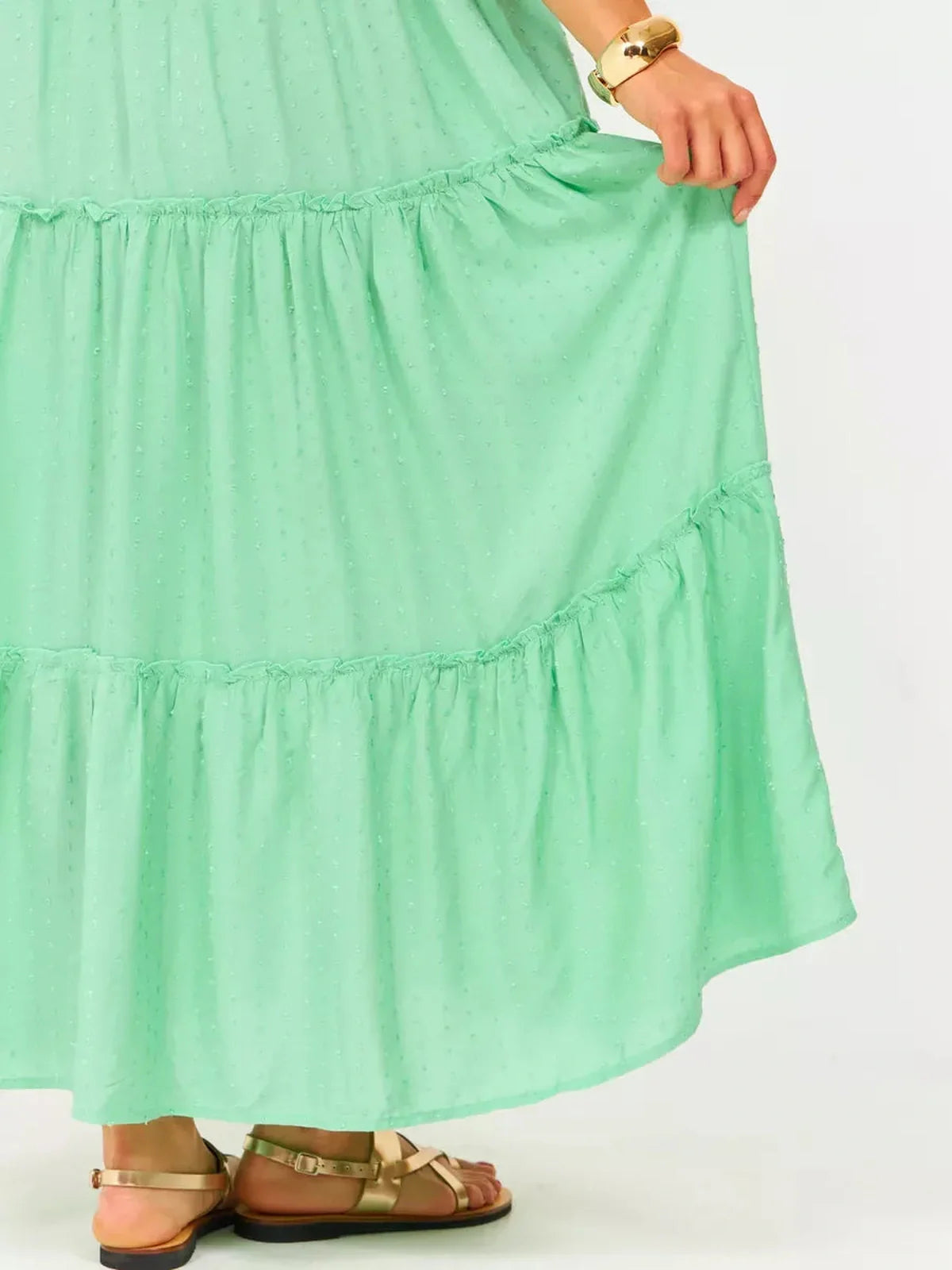Mint Cascade Midi Dress