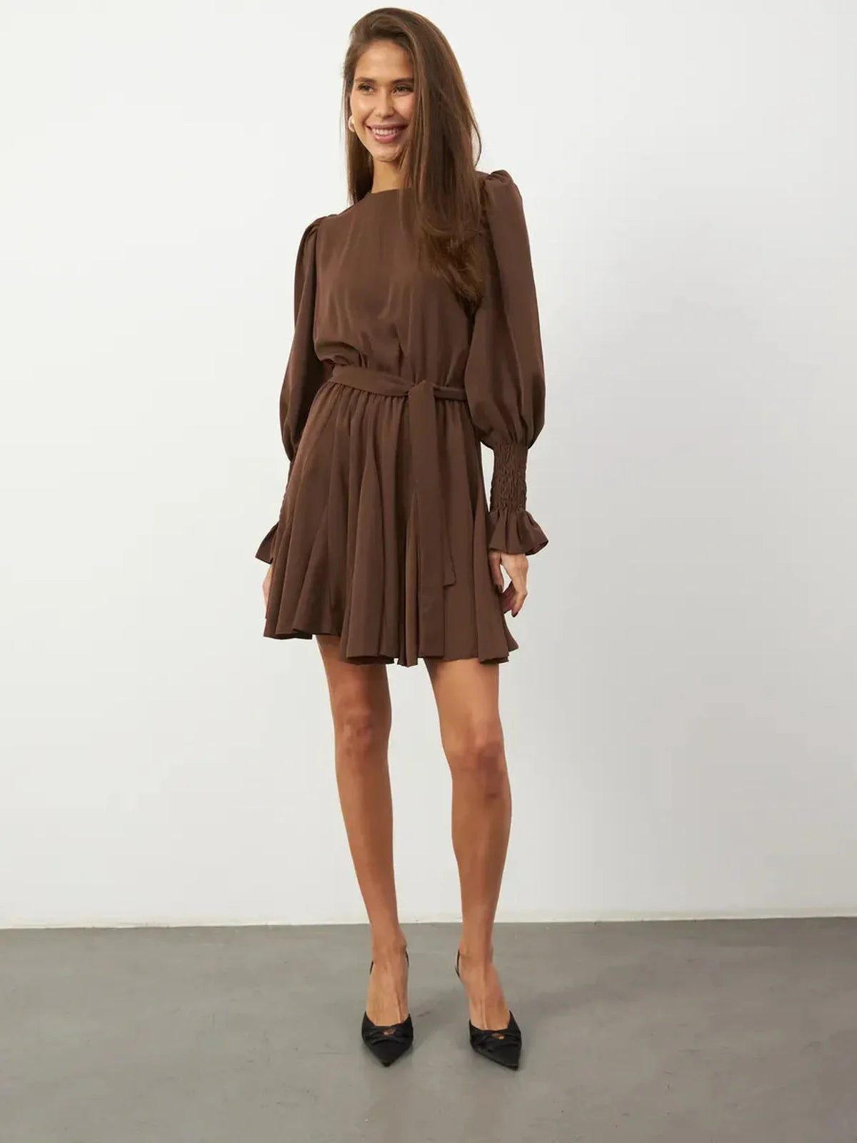 Mocha Grace Mini Dress