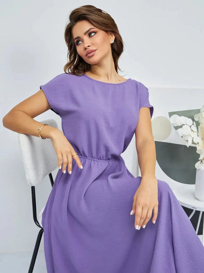Lavender Breeze Maxi Dress showcasing lightweight elegance and flow, perfect for summer occasions and special events.