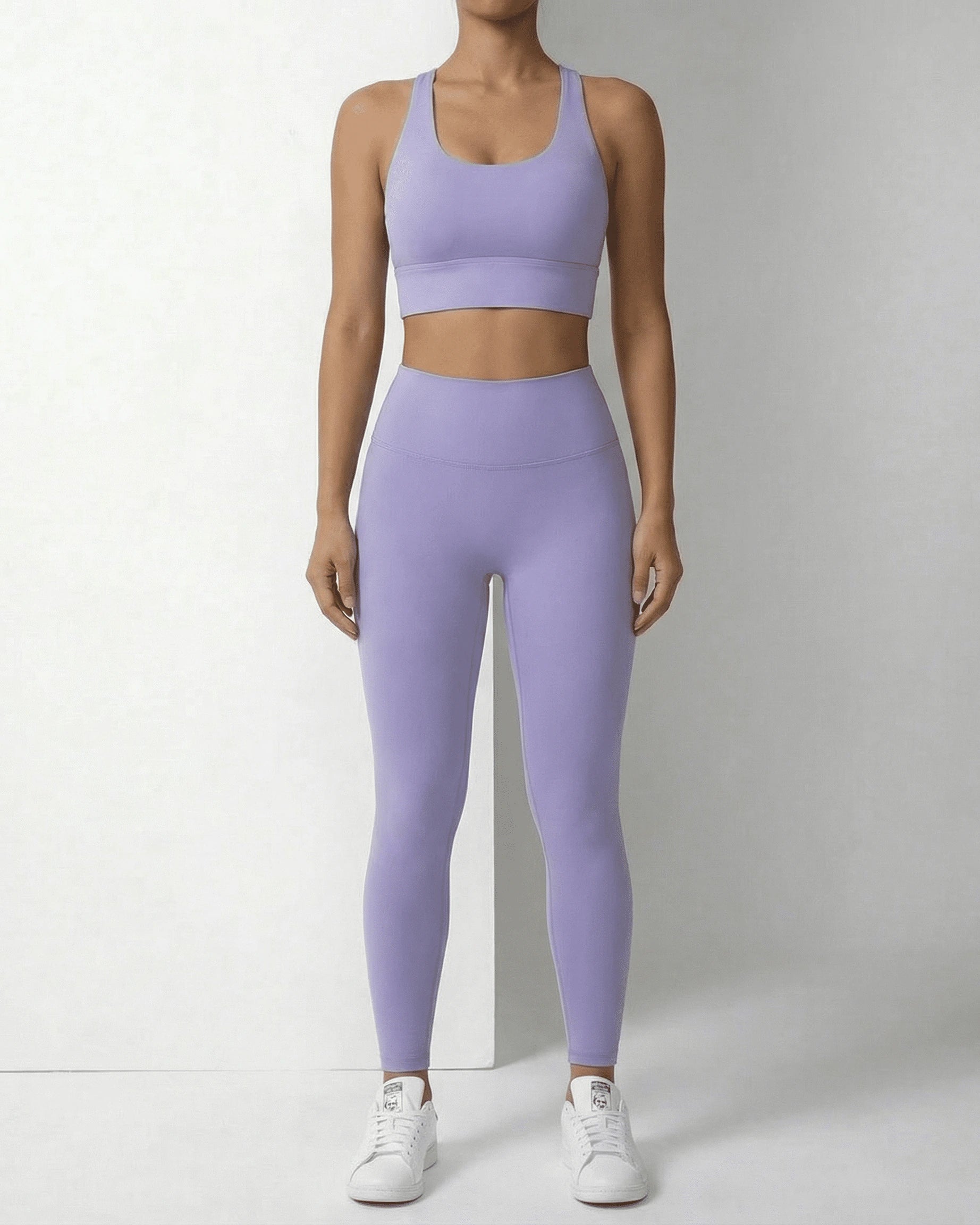 Iris Leggings – Lavender leggings, front view by Slimona