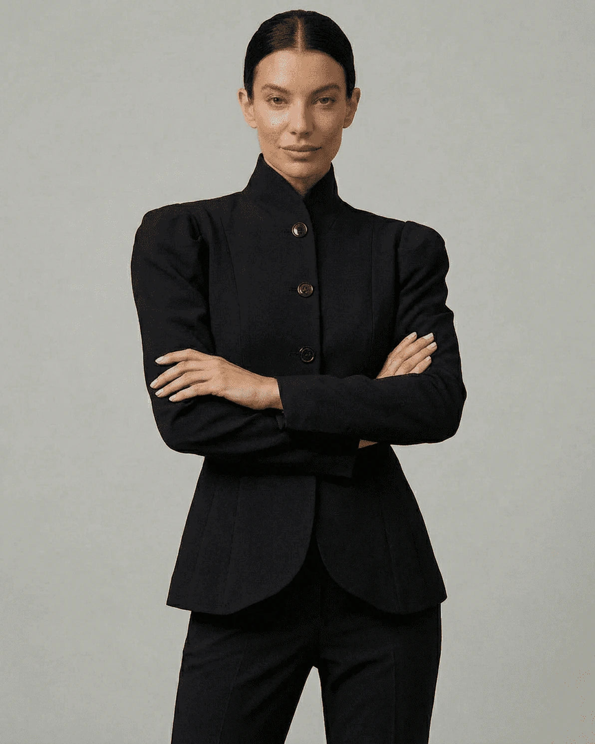Noiré Blazer – Black blazer, side view by Slimona