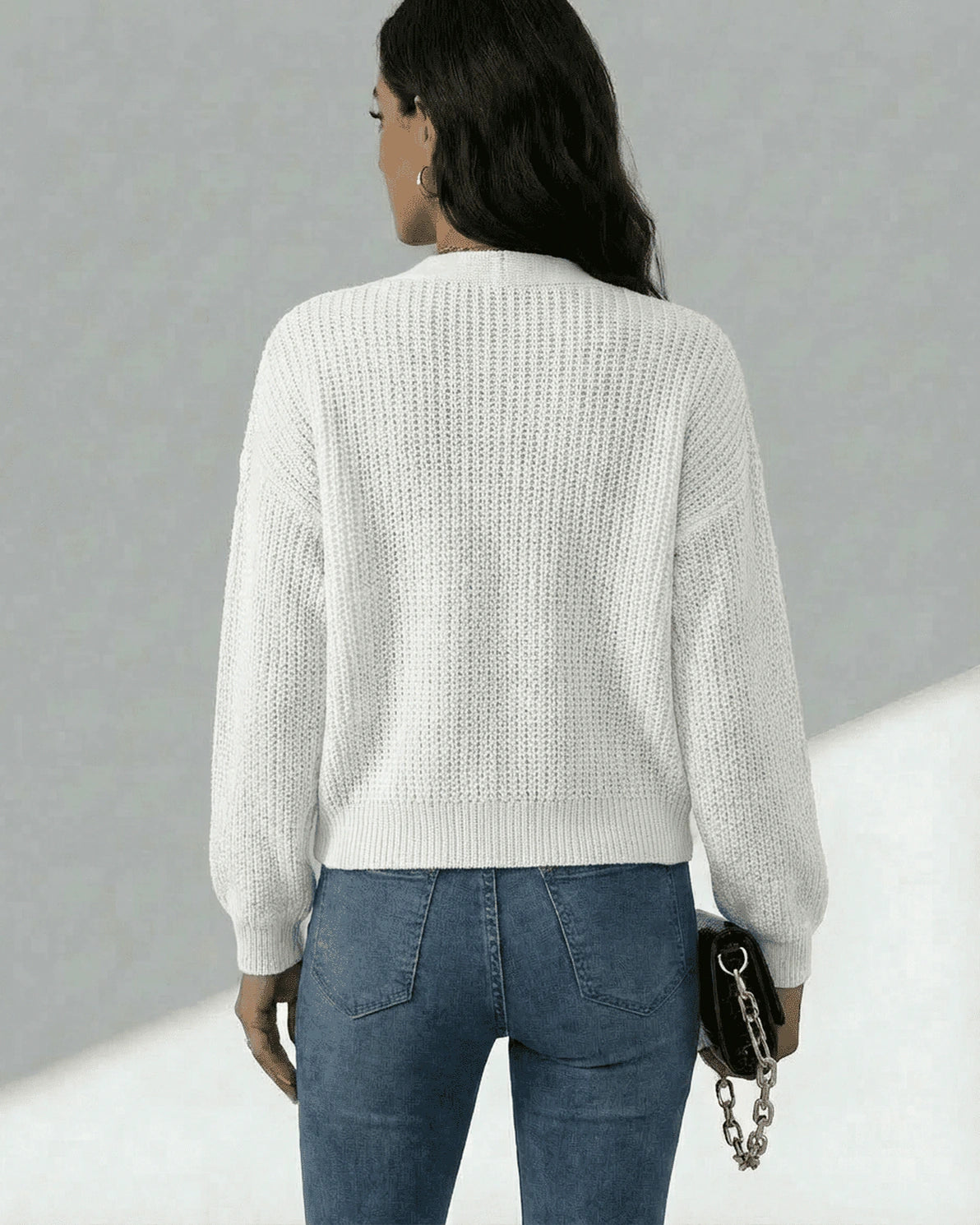 Athens Cardigan – Red Cotton cardigan, side view by Slimona