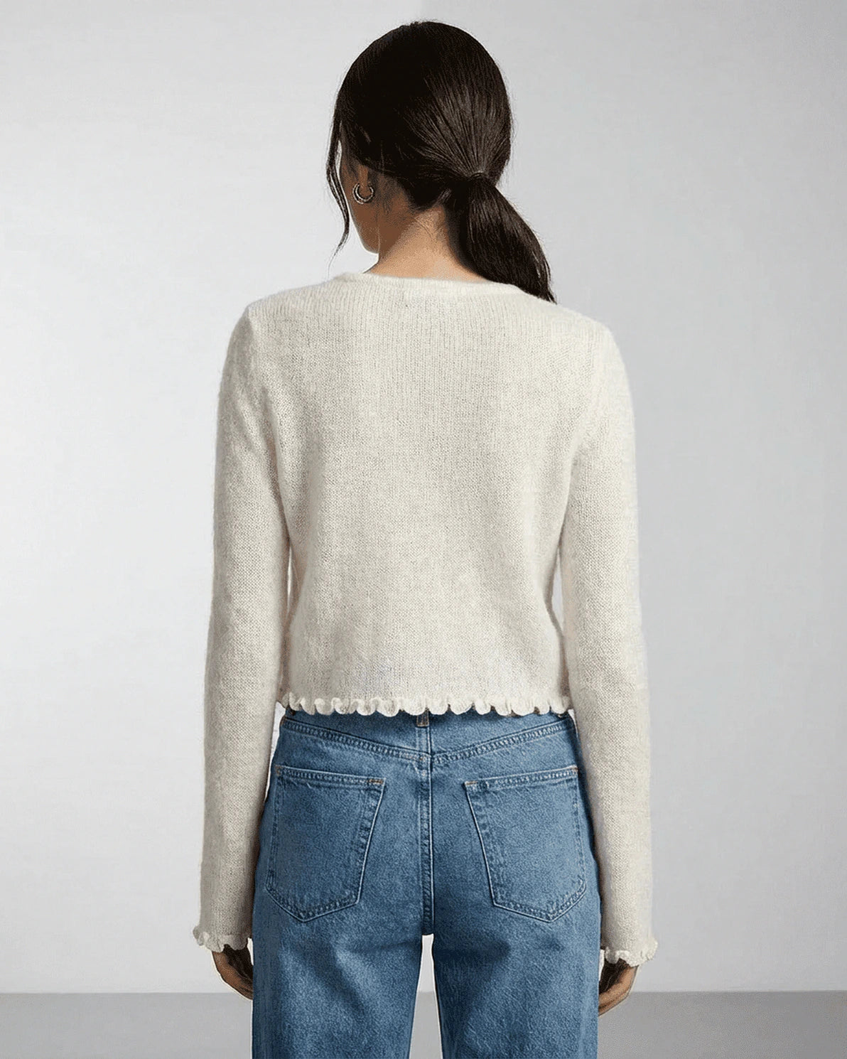 Provenza Cardigan – Red Cotton cardigan, side view by Slimona