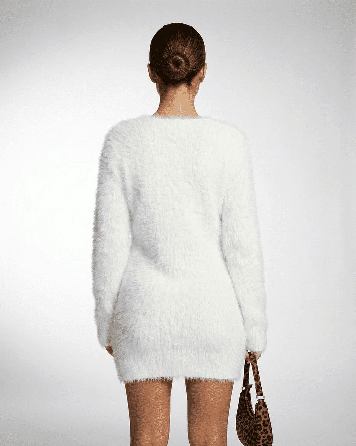 Elara Sweater – Red Knit sweater, side view by Slimona