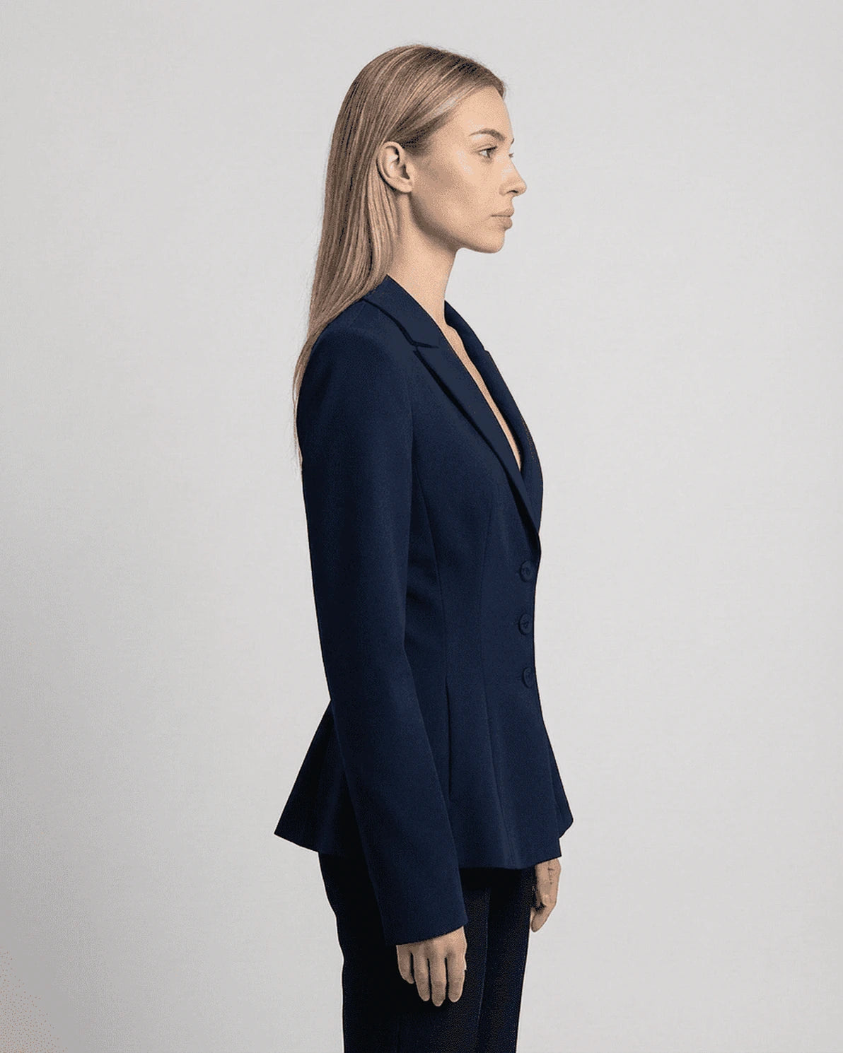 Aurora Blazer – Navy blazer, back view by Slimona