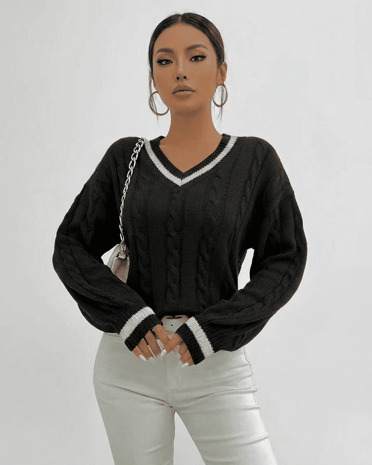 Verona Sweater – Red Cotton sweater, styled look by Slimona