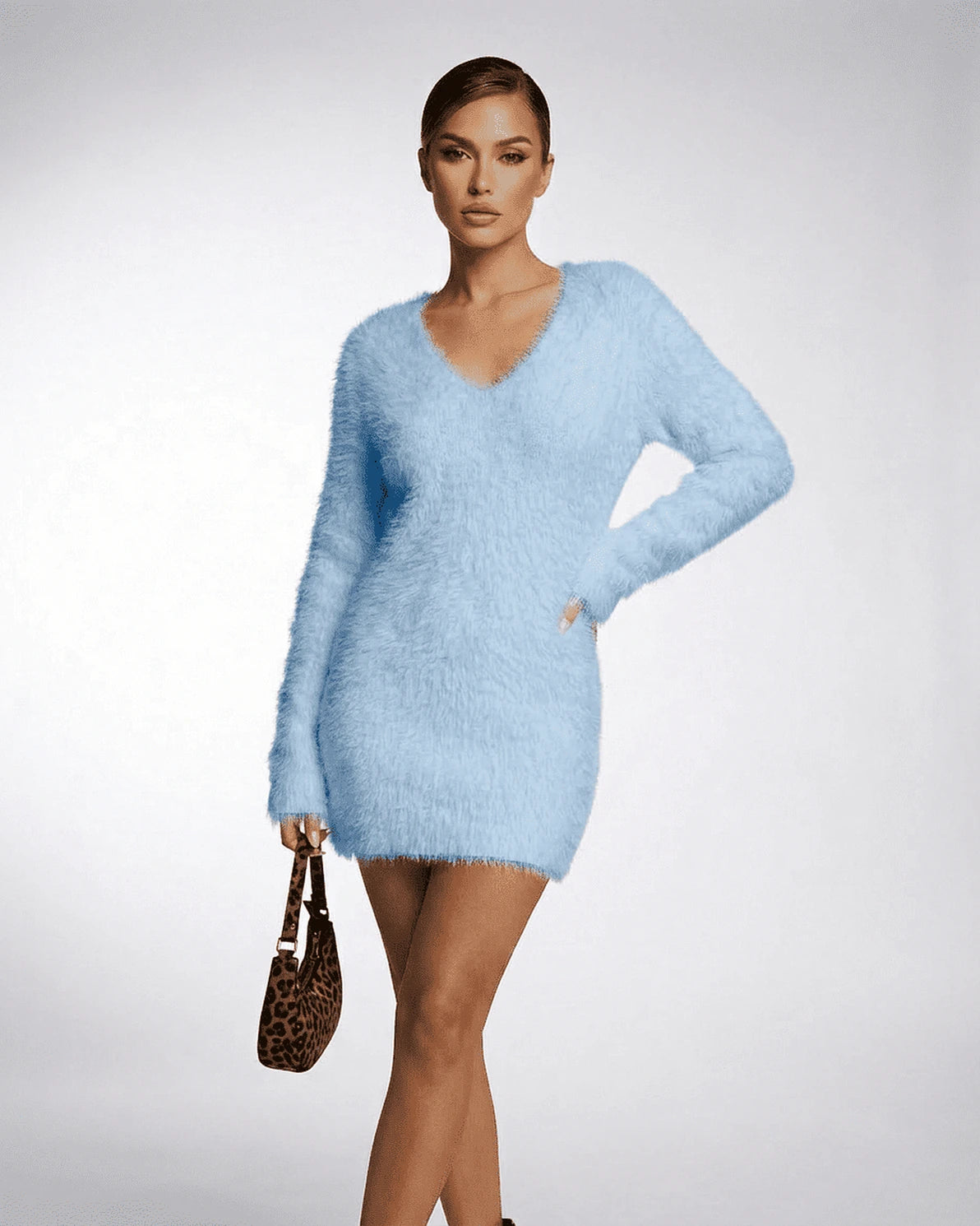 Celeste Sweater – Red Knit sweater, model wearing by Slimona