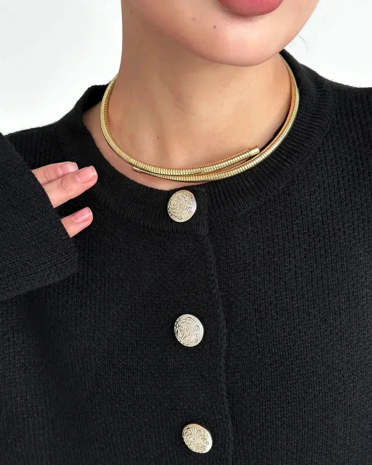 Noir Cardigan – Black Knit cardigan, alternate angle by Slimona