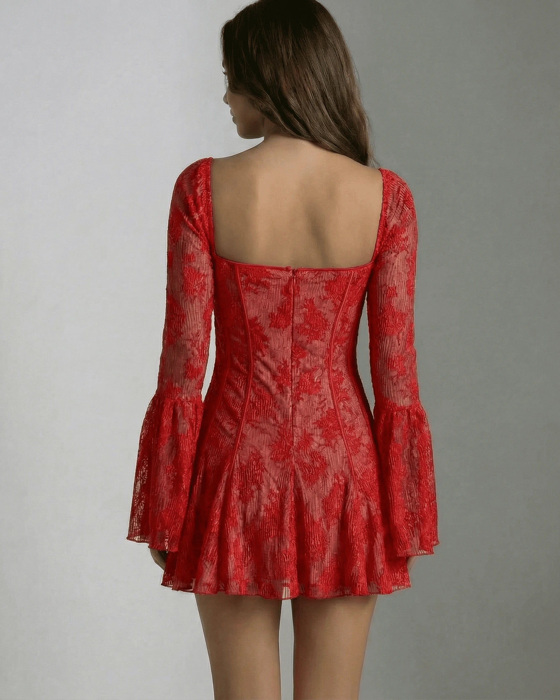 Grace Mini Dress – Cotton Square Neck mini dress, alternate angle by Slimona