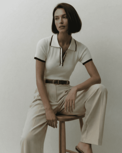 Siena Polo Shirt from Slimona, showcasing a refined slim fit, contrast detail, and timeless elegance in a modern silhouette.