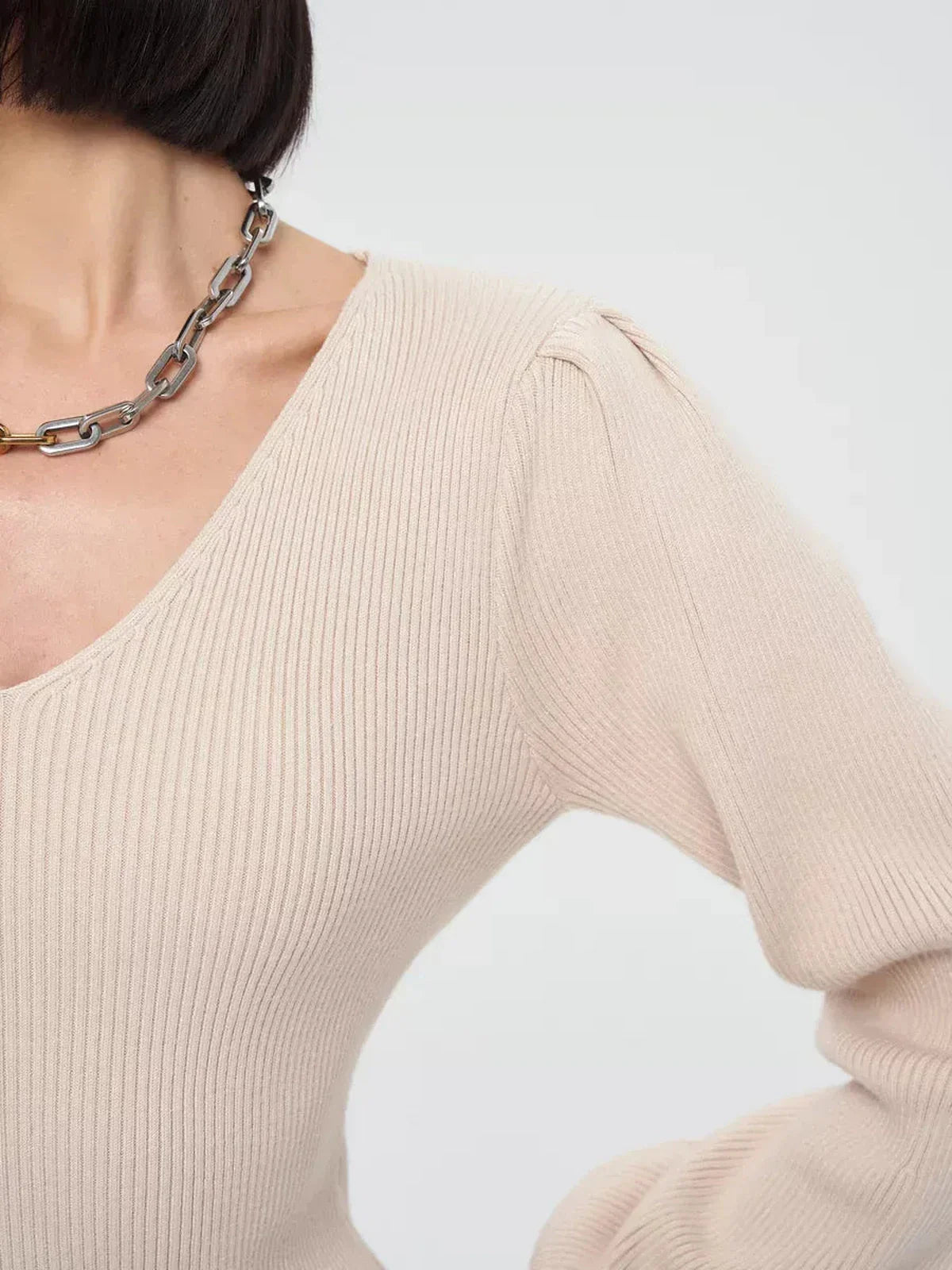 Cream Contour Mini Dress