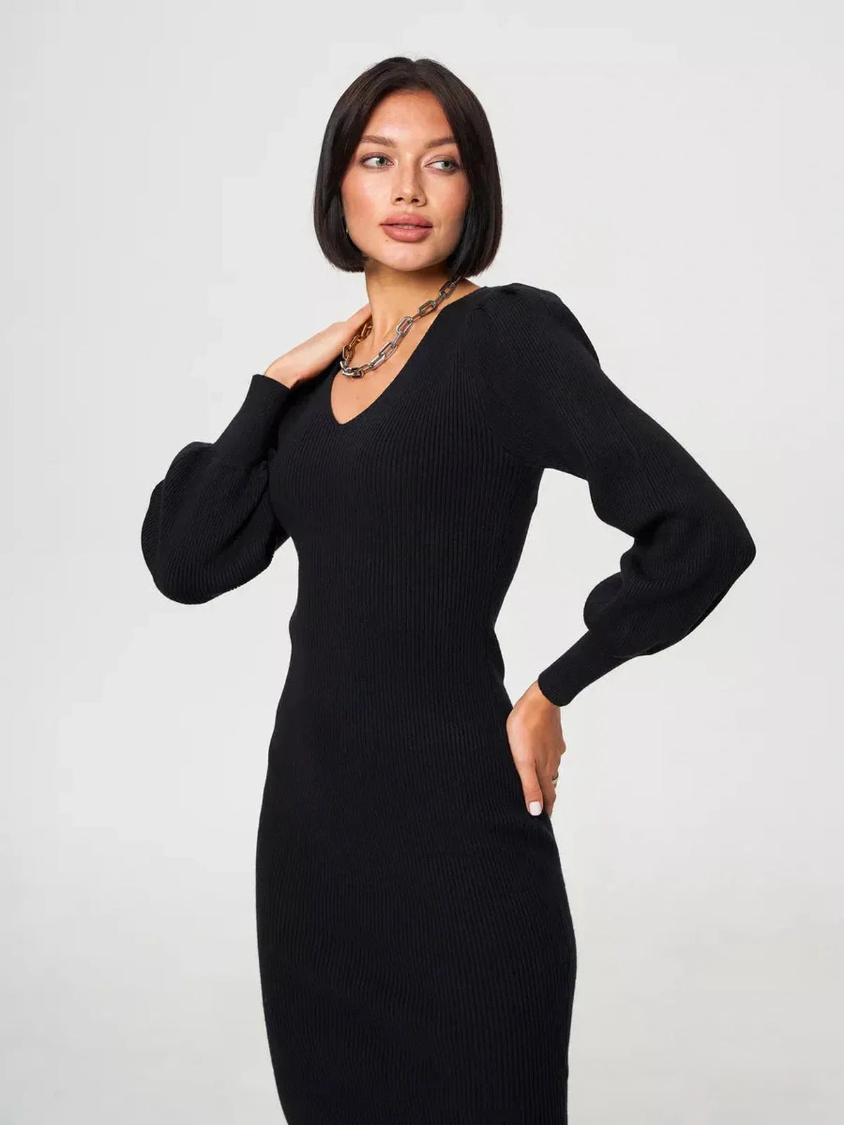 Noir Form Mini Dress