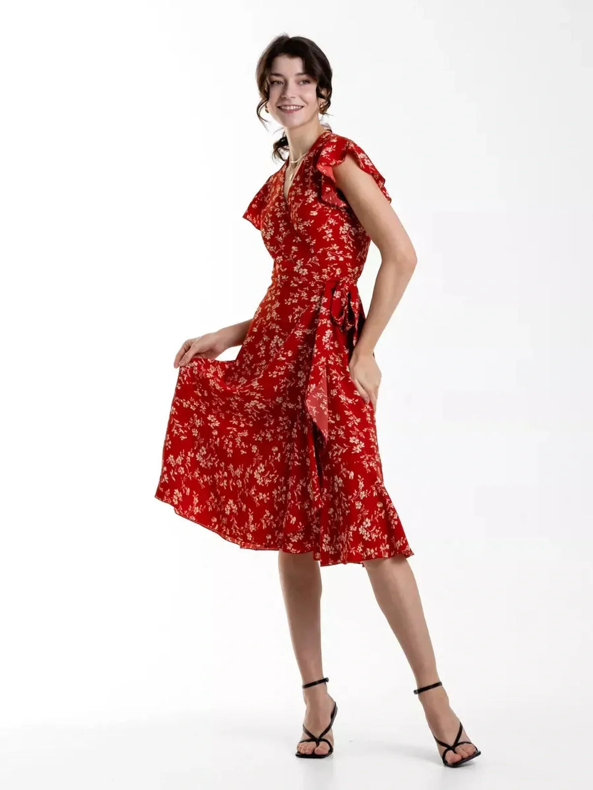 Midnight Bloom Midi Dress