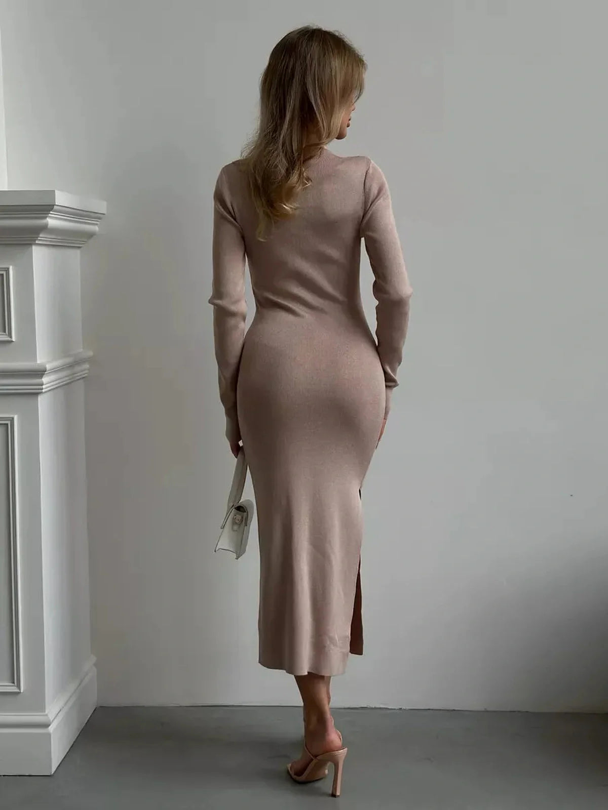 Velour Curve Midi Dress