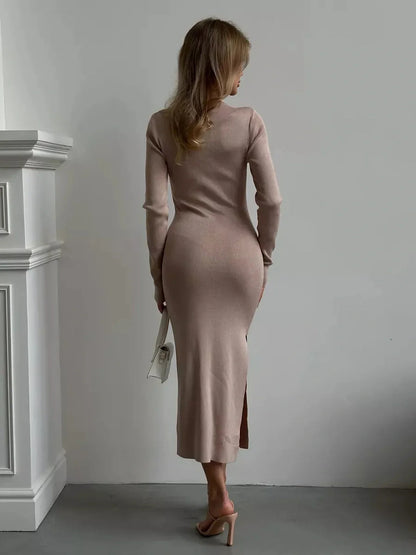 Velour Curve Midi Dress