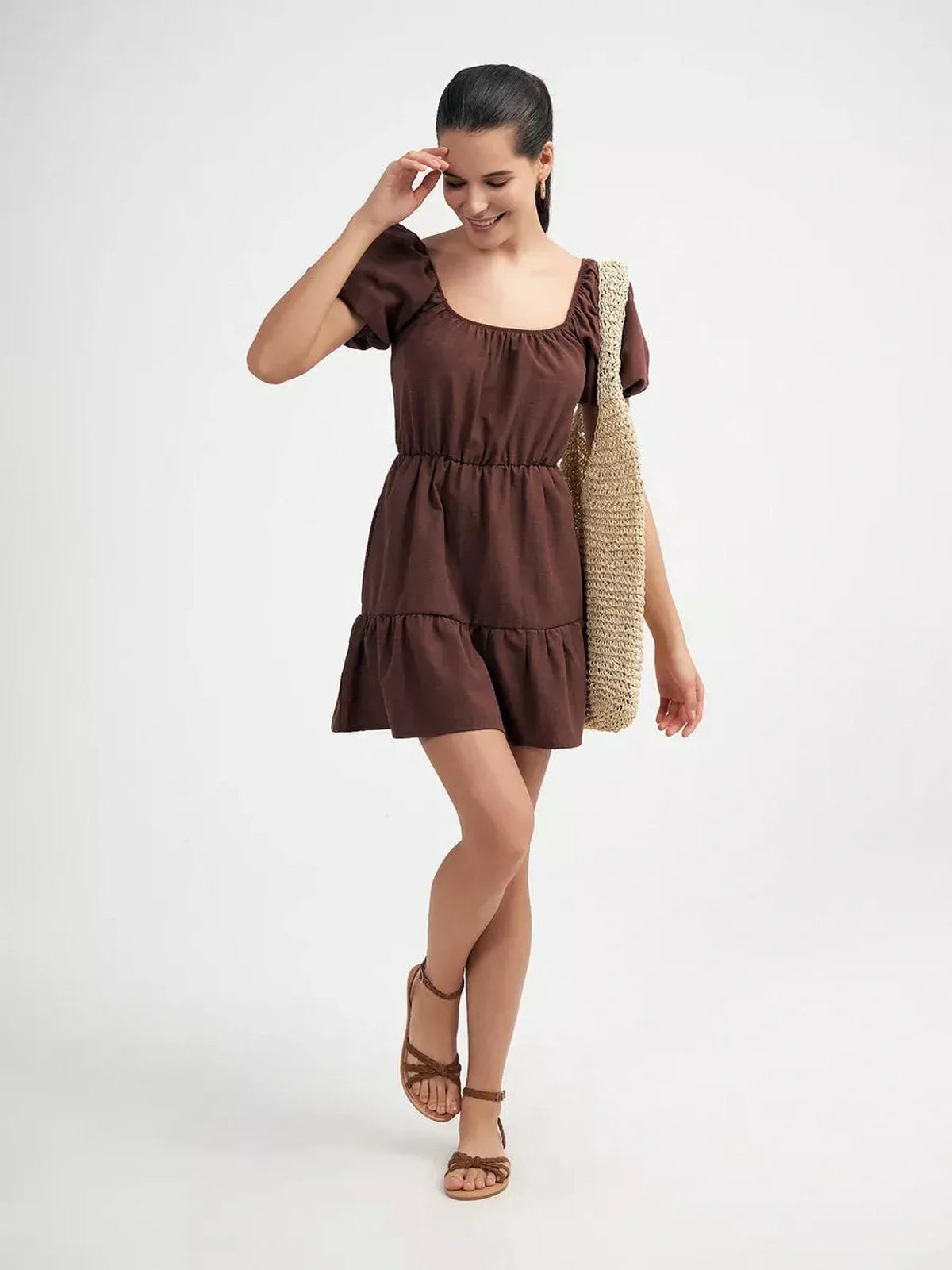 Mocha Charm Mini Dress