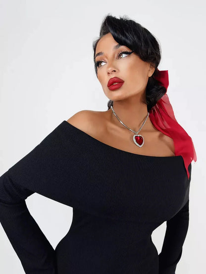 Velour Charm Midi Dress