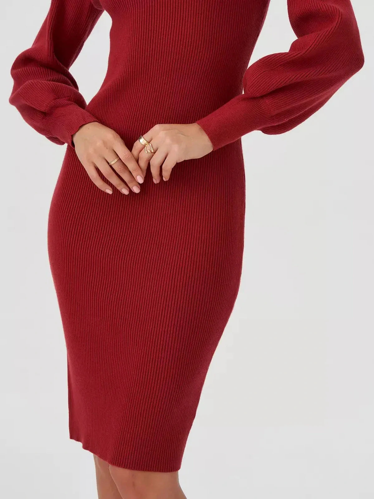 Crimson Curve Mini Dress