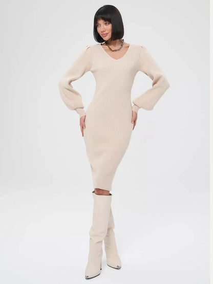 Cream Contour Mini Dress