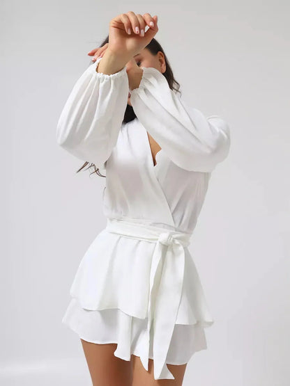 White Wrap Playsuit