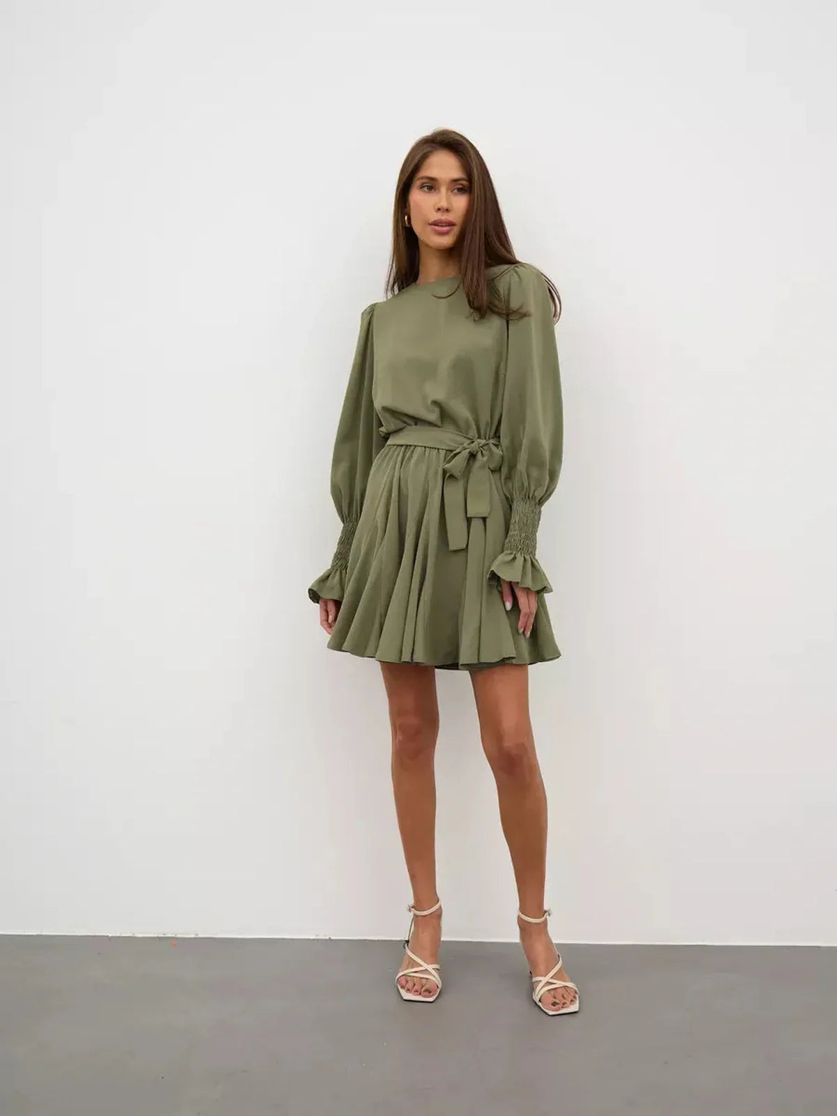 Olive Luxe Mini Dress