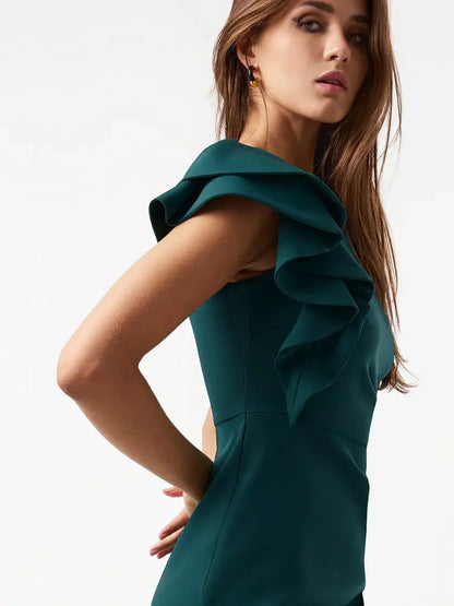 Midnight Cascade Midi Dress