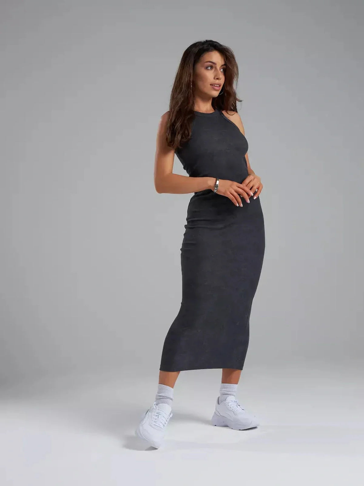 Graphite Muse Midi Dress