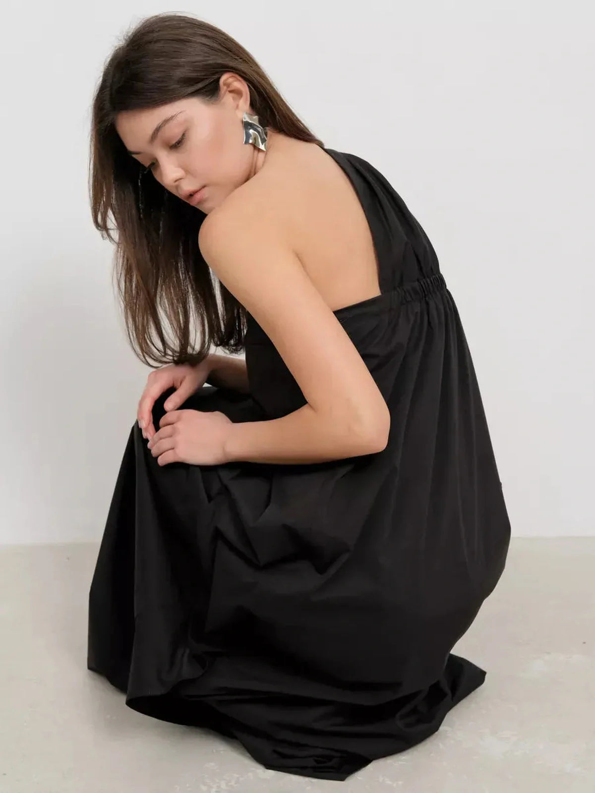 Noir Fold Maxi Dress