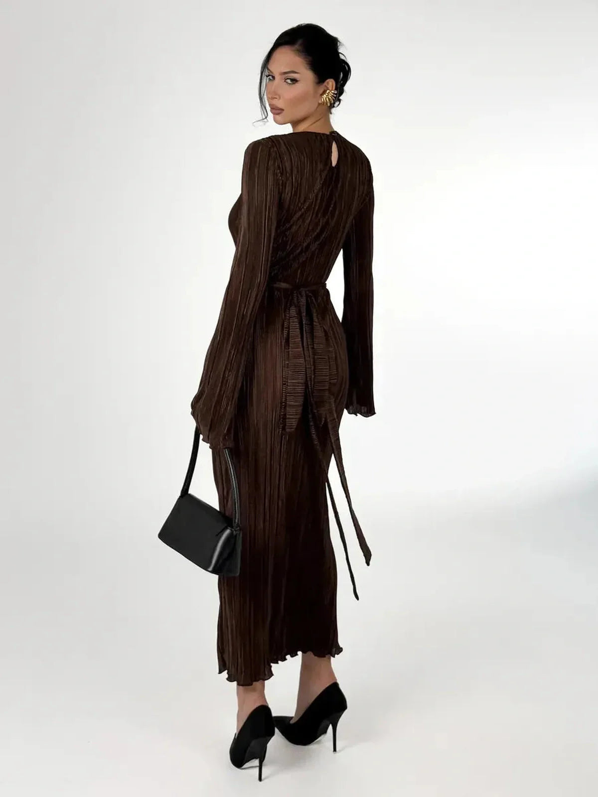 Mocha Drape Maxi Dress
