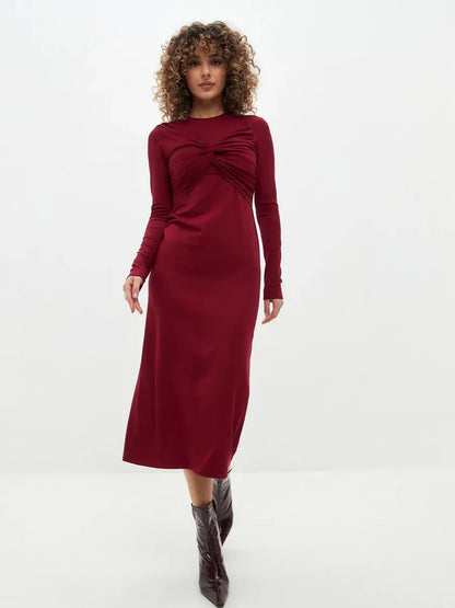 Velvet Knot Midi Dress