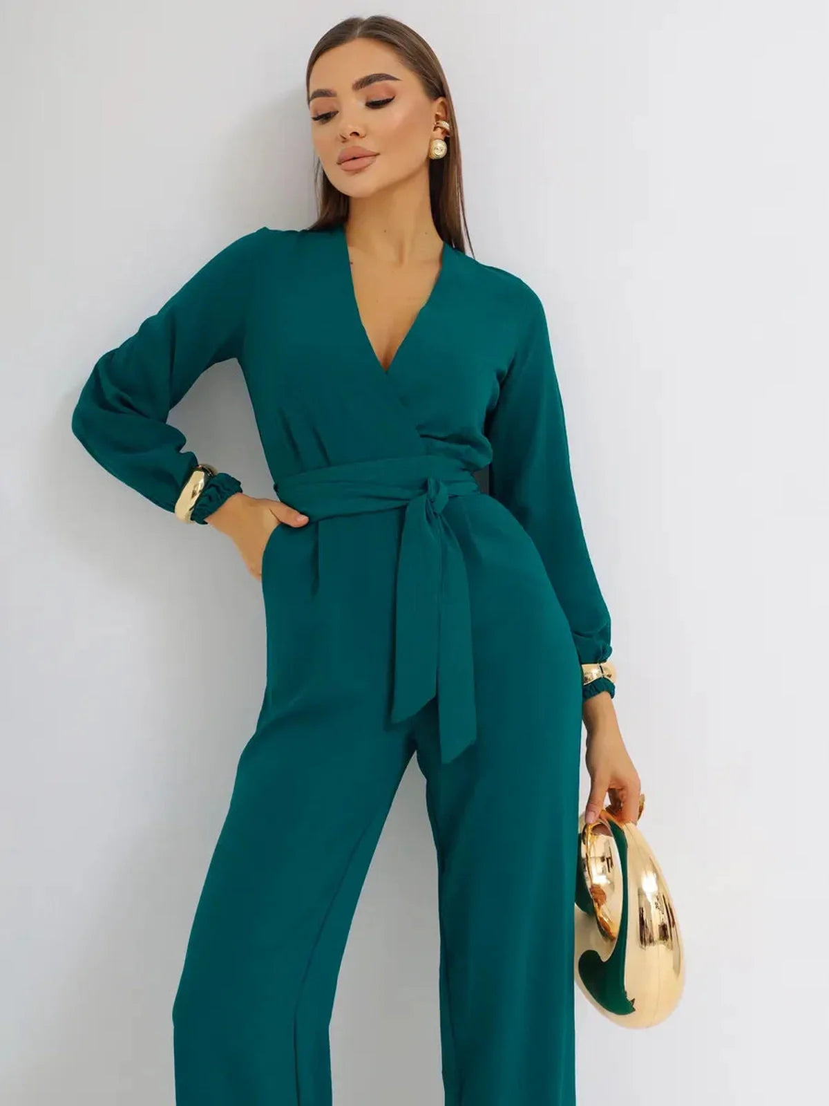 Emerald Wrap Jumpsuit