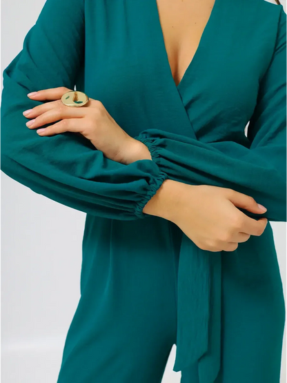 Emerald Wrap Jumpsuit