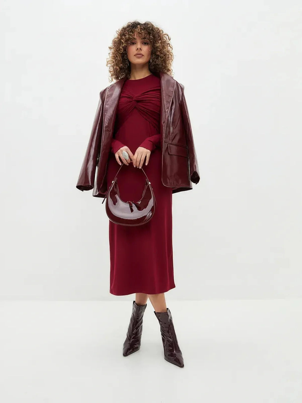 Velvet Knot Midi Dress