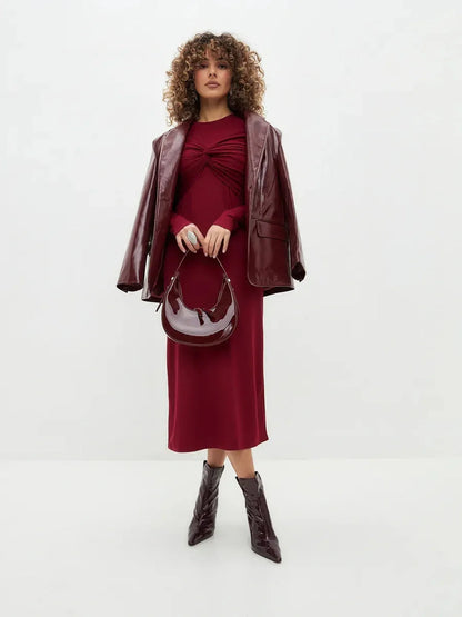 Velvet Knot Midi Dress