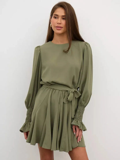 Olive Luxe Mini Dress