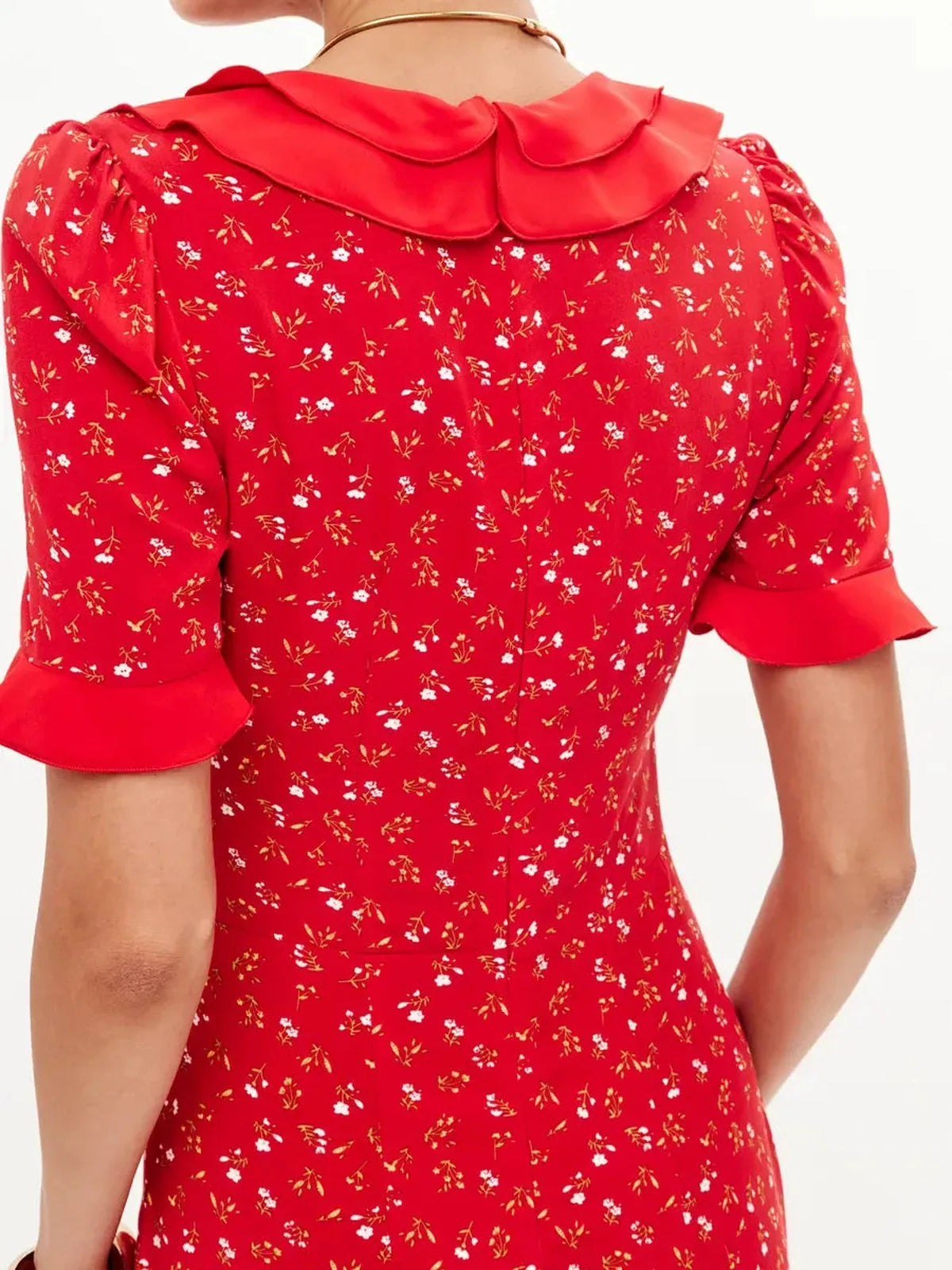 Crimson Charm Midi Dress