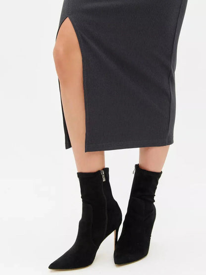 Midnight Drape Midi Dress