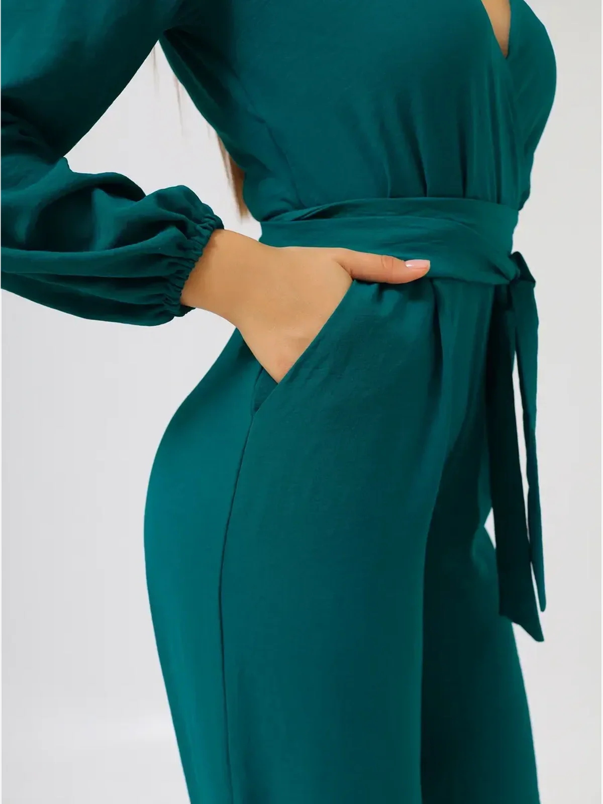 Emerald Wrap Jumpsuit