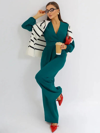 Emerald Wrap Jumpsuit