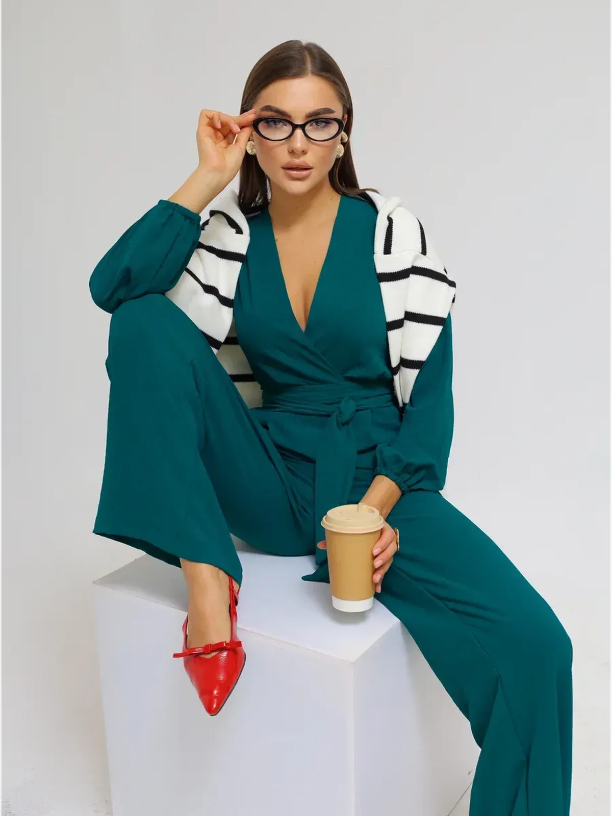 Emerald Wrap Jumpsuit