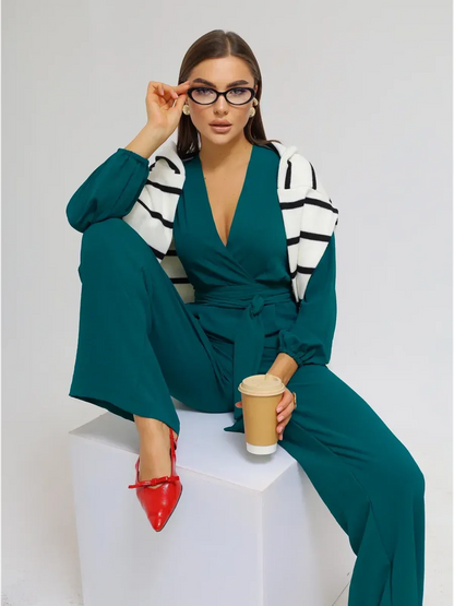 Emerald Wrap Jumpsuit