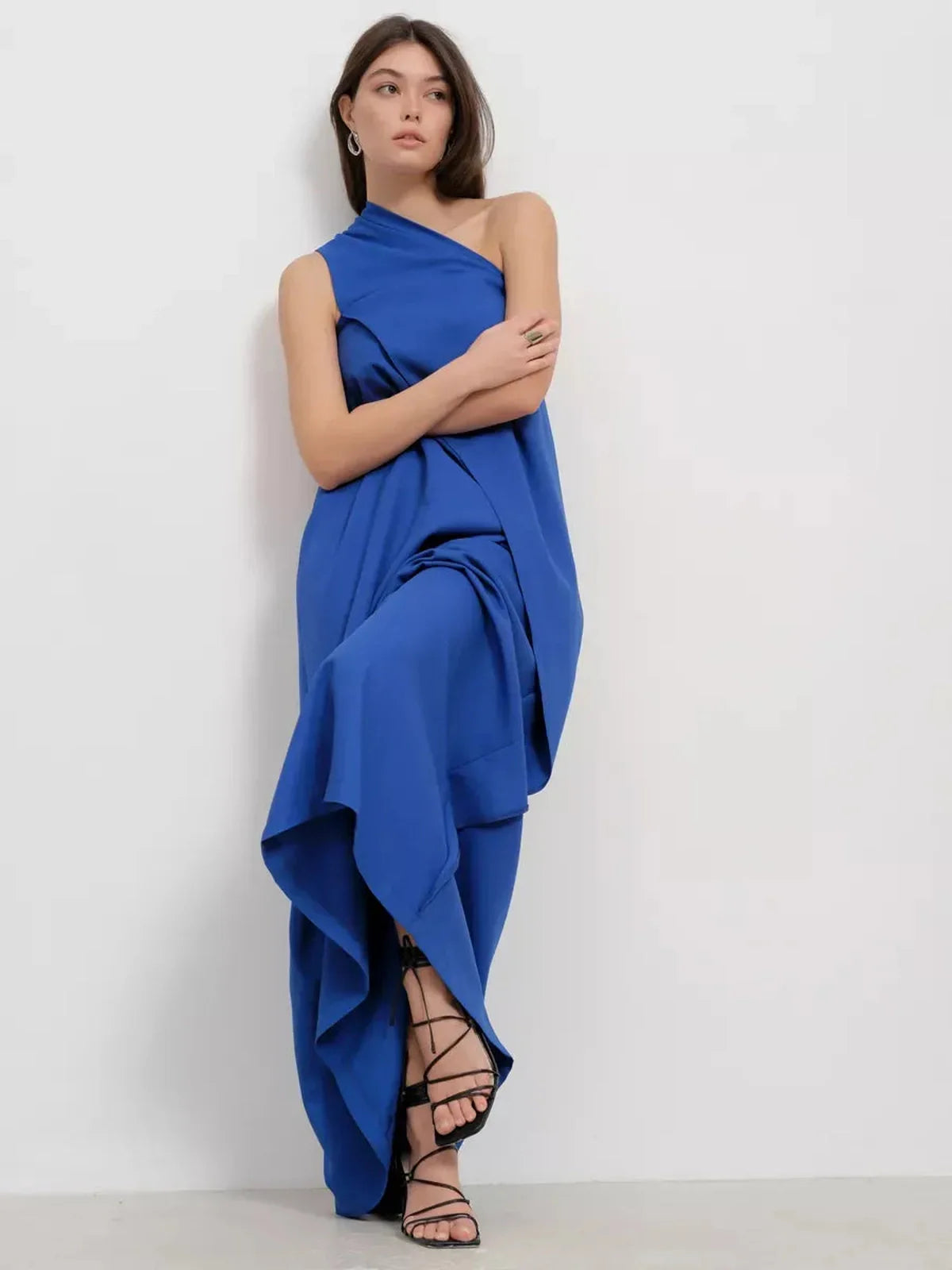 Cerulean Drape Maxi Dress