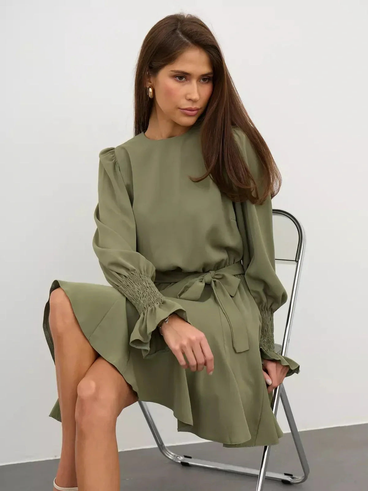 Olive Luxe Mini Dress