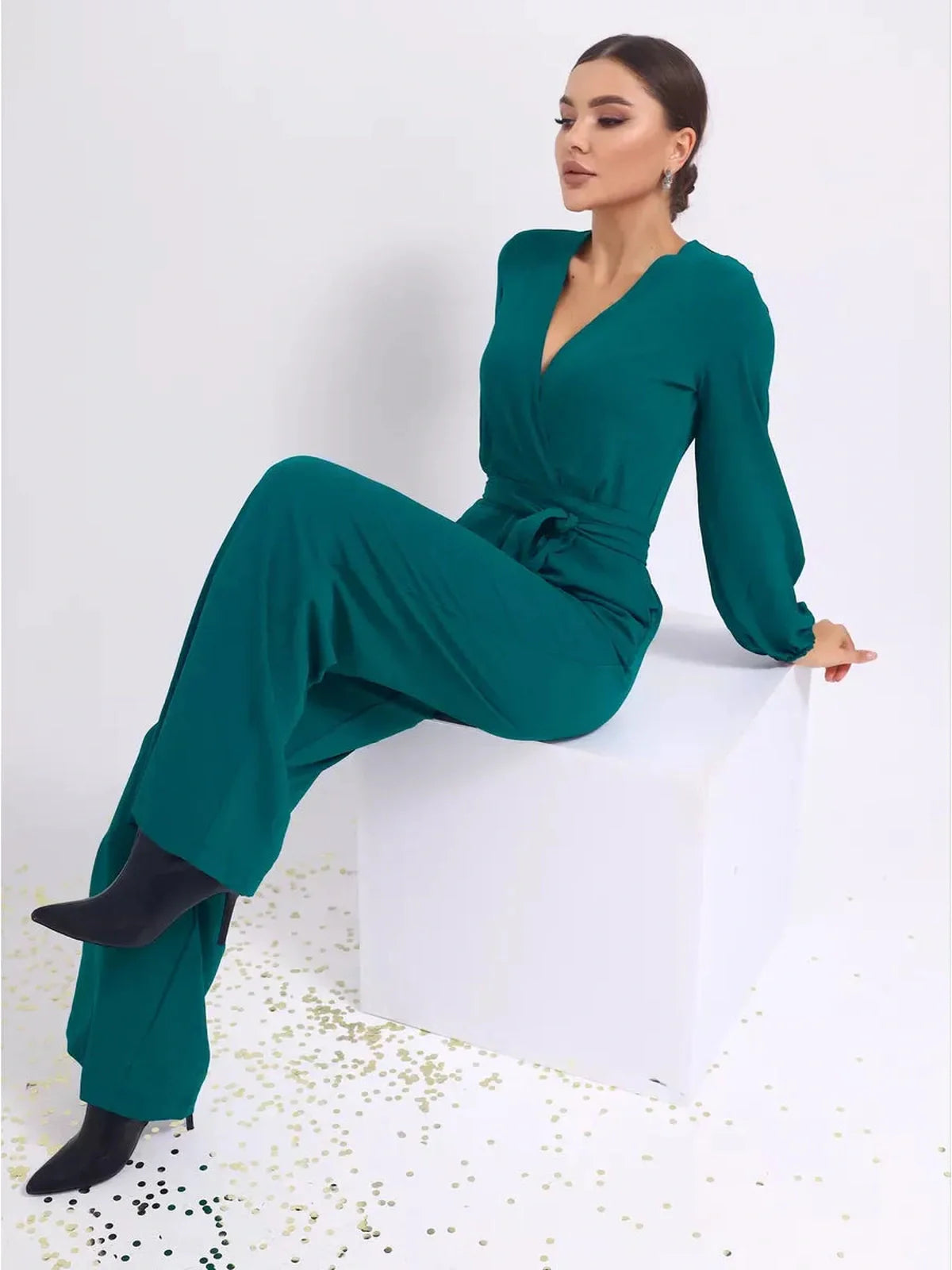 Emerald Wrap Jumpsuit